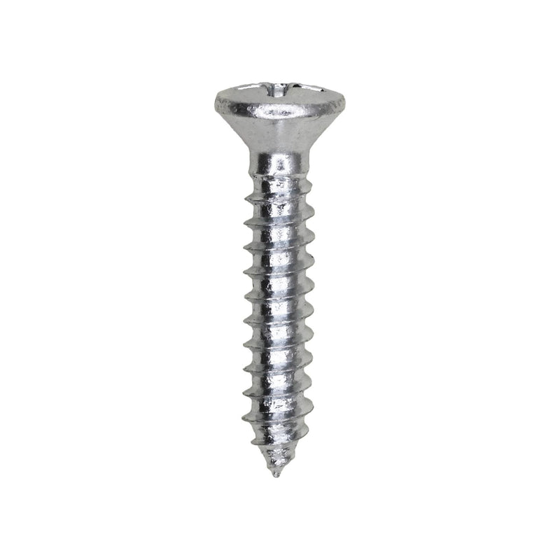 #8x7/8" Phillips Oval Head Tapping Screw, Type A/AB, Zinc, Standard