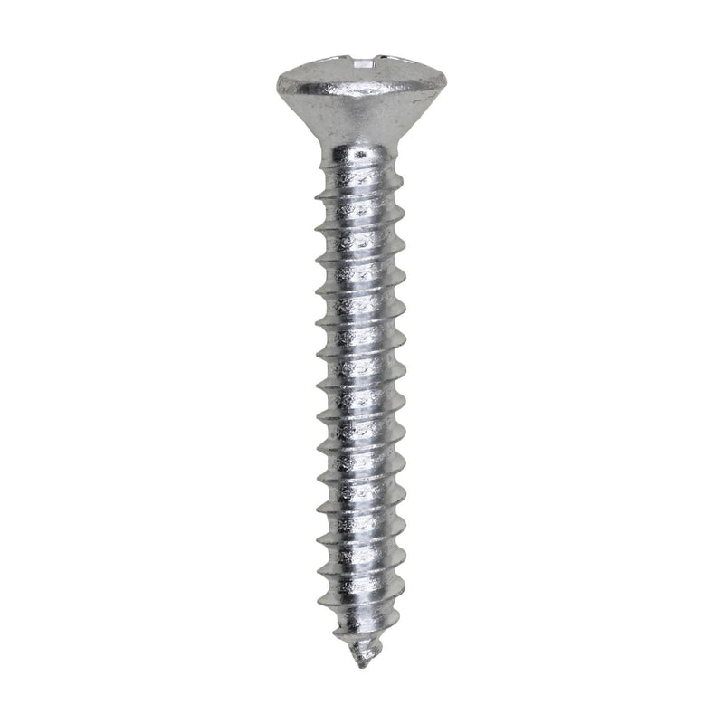 #10x1-1/4" Phillips Oval Head Tapping Screw, Type A/AB, Zinc, Standard