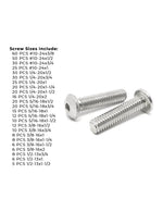 Inch 18-8 Stainless Steel Allen Button Head Socket Cap Screws Bolts Assortment - 453 PCS