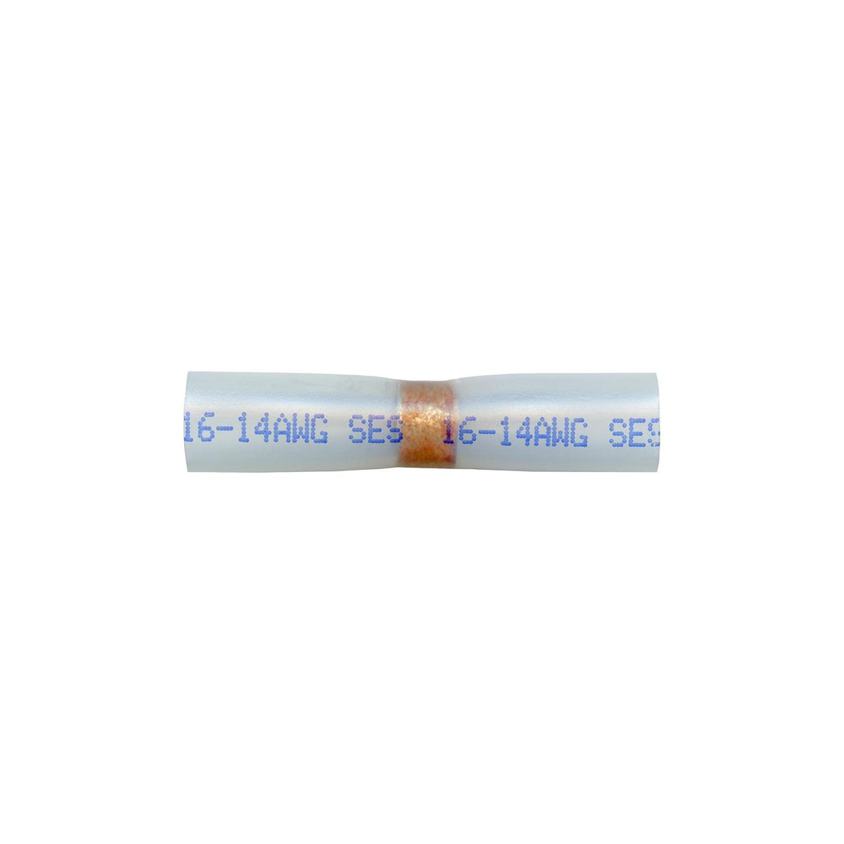 Clear with Blue Print Butt Connector Heat Shrink & Solder 16-14 AWG w, 16-14 Gauge