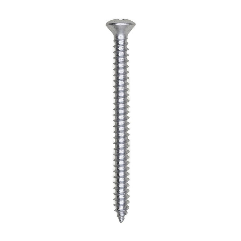 #8x2" Phillips Oval Head Tapping Screw, Type A/AB, Zinc, Standard