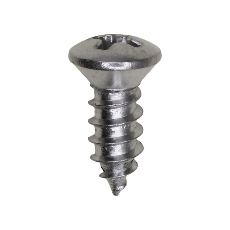 #10x1/2" Phillips Oval Head Tapping Screw, Type A/AB, Chrome, #8