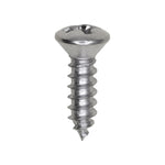 #6x1/2" Phillips Oval Head Tapping Screw, Type A/AB, Chrome