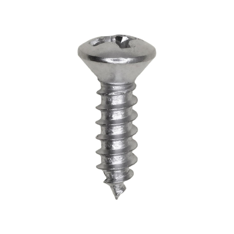 #6x1/2" Phillips Oval Head Tapping Screw, Type A/AB, Chrome