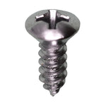 #8x1/2" Phillips Oval Head Tapping Screw, Type A/AB, Chrome, Standard