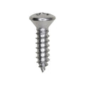 #8x5/8" Phillips Oval Head Tapping Screw, Type A/AB, Chrome, Standard