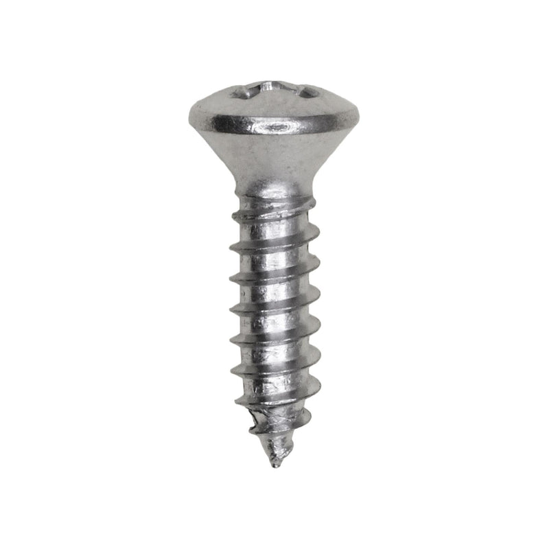 #8x5/8" Phillips Oval Head Tapping Screw, Type A/AB, Chrome, Standard