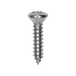 #8x3/4" Phillips Oval Head Tapping Screw, Type A/AB, Chrome, Standard