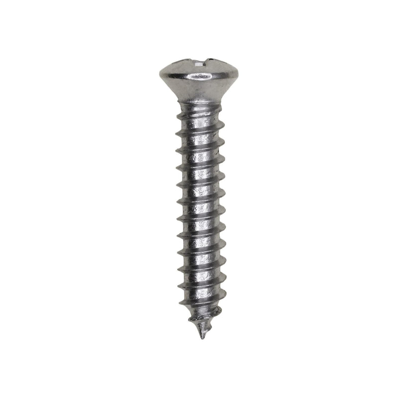#8x7/8" Phillips Oval Head Tapping Screw, Type A/AB, Chrome, #6