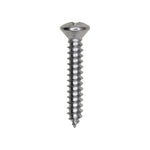 #8x1" Phillips Oval Head Tapping Screw, Type A/AB, Chrome, Standard