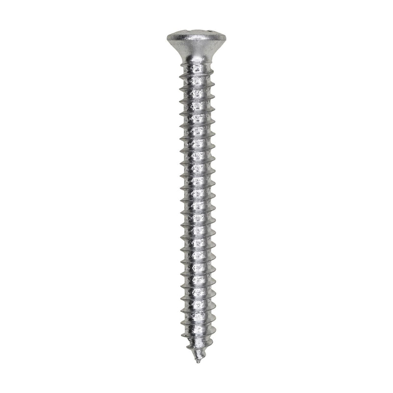 #8x1-1/2" Phillips Oval Head Tapping Screw, Type A/AB, Zinc, #6