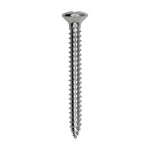 #8x1-1/2" Phillips Oval Head Tapping Screw, Type A/AB, Chrome, Standard