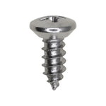 #10x1/2" Phillips Oval Head Tapping Screw, Type A/AB, Chrome, Standard