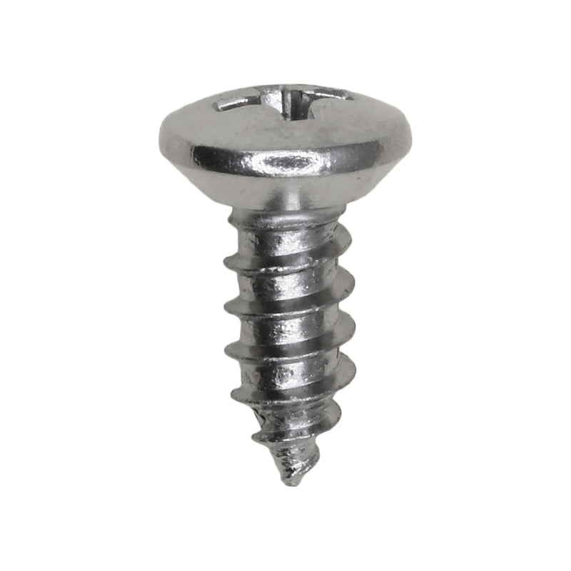 #10x1/2" Phillips Oval Head Tapping Screw, Type A/AB, Chrome, Standard