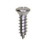 #10x5/8" Phillips Oval Head Tapping Screw, Type A/AB, Chrome