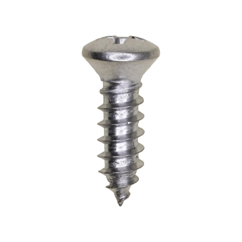 #10x5/8" Phillips Oval Head Tapping Screw, Type A/AB, Chrome