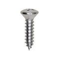 #10x3/4" Phillips Oval Head Tapping Screw, Type A/AB, Chrome, Standard