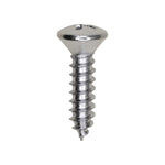 #10x3/4" Phillips Oval Head Tapping Screw, Type A/AB, Chrome, Standard