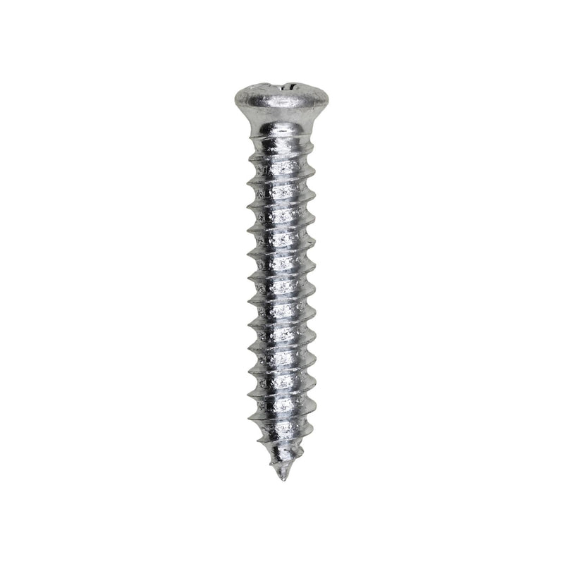#10x1" Phillips Oval Head Tapping Screw, Type A/AB, Zinc, #6