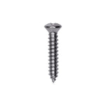 #10x1" Phillips Oval Head Tapping Screw, Type A/AB, Chrome, #8