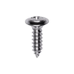 #8x5/8" Phillips Oval Head SEMS Tapping Screw Flush, Type A/AB, Chrome