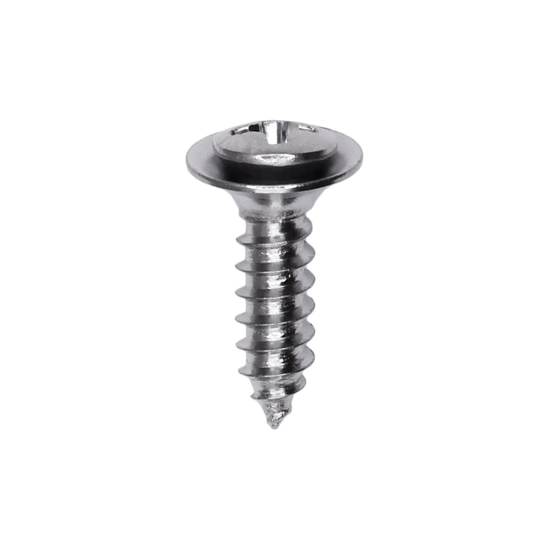 #8x5/8" Phillips Oval Head SEMS Tapping Screw Flush, Type A/AB, Chrome