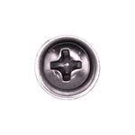 #8x7/8" Phillips Oval Head SEMS Hex Tapping Screw Flush, Type A/AB, Chrome, #6 Head Size