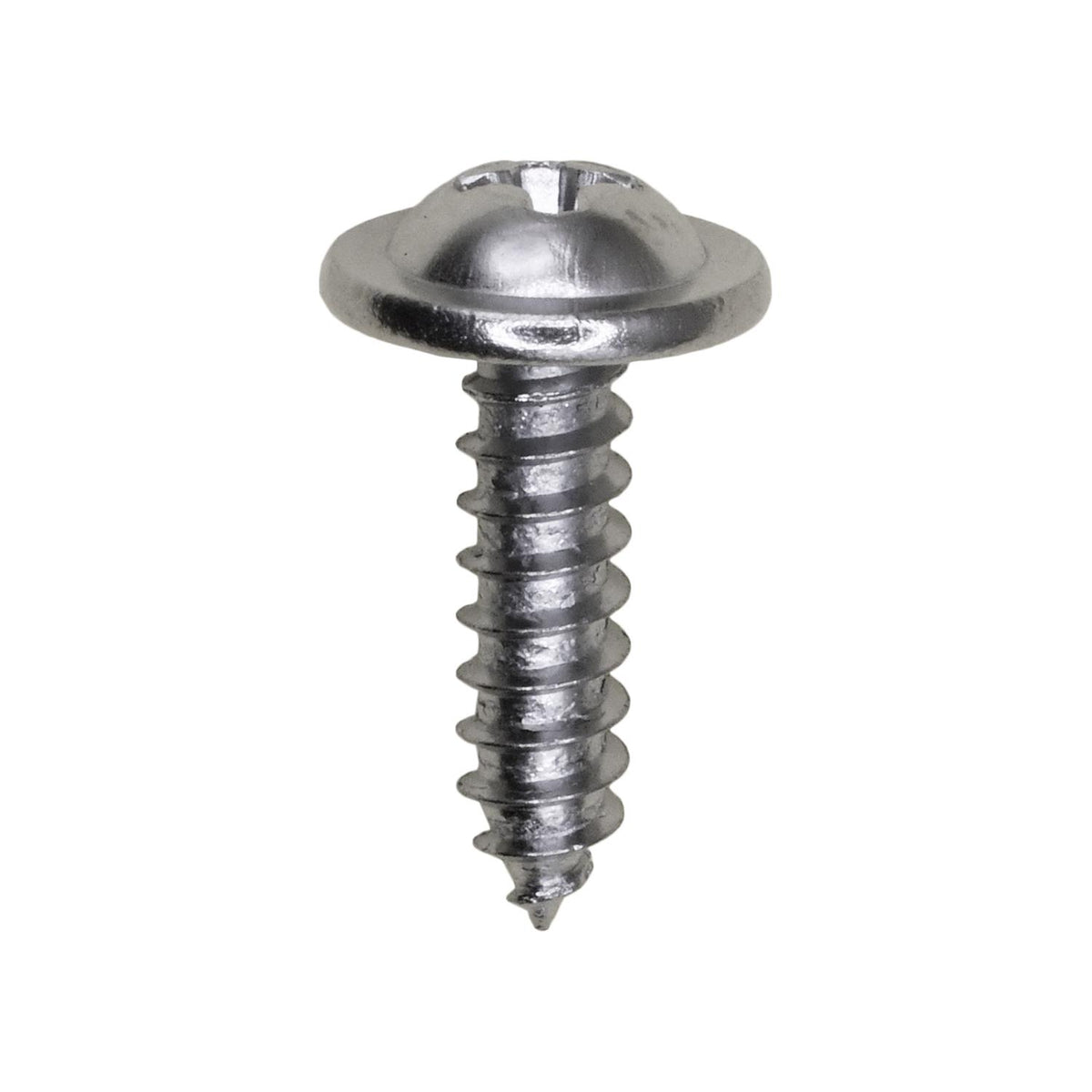 #8x5/8" Phillips Truss Head Round Washer Tapping Screw, Type A/AB, 13/32" Washer, Chrome