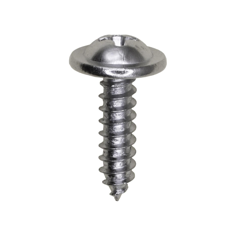 #8x5/8" Phillips Truss Head Round Washer Tapping Screw, Type A/AB, 13/32" Washer, Chrome