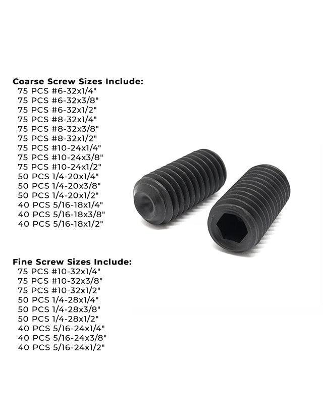 6-32 Alloy Cup Point Allen Socket Set Screw – Black Oxide – TheBoltBarn (Pick Size & Qty)