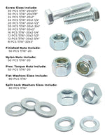 7/16"-20 Fine Grade 5 Hex Cap Screws, Nuts, & Washers - 527 PCS