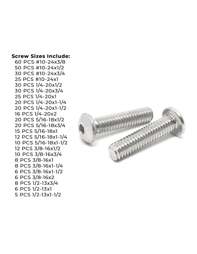 1/4"-20 Coarse Grade 8 Hex Cap Screws, Nuts, & Washers - 1148 PCS