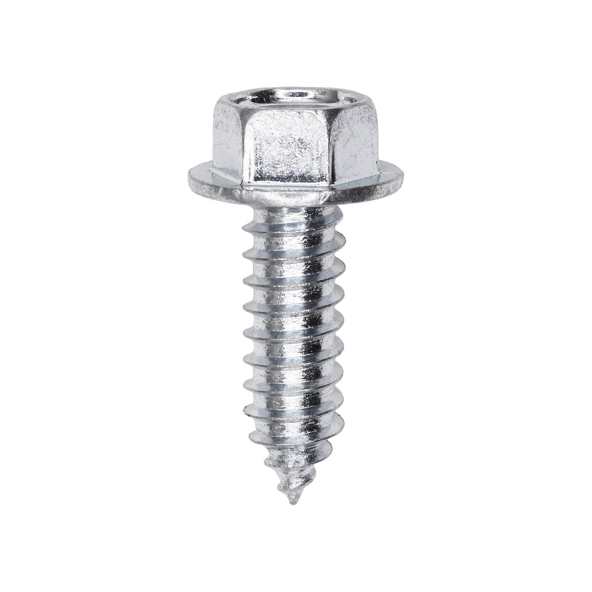 5/16"x1" Hex Head Washer Indented Tapping Screw, Type A/AB, Zinc