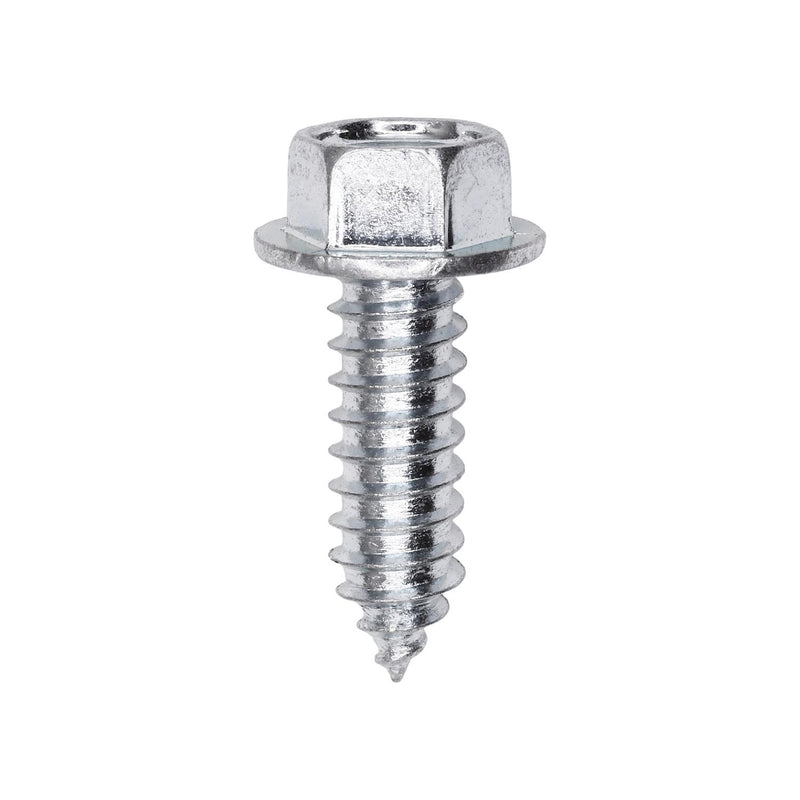5/16"x1" Hex Head Washer Indented Tapping Screw, Type A/AB, Zinc