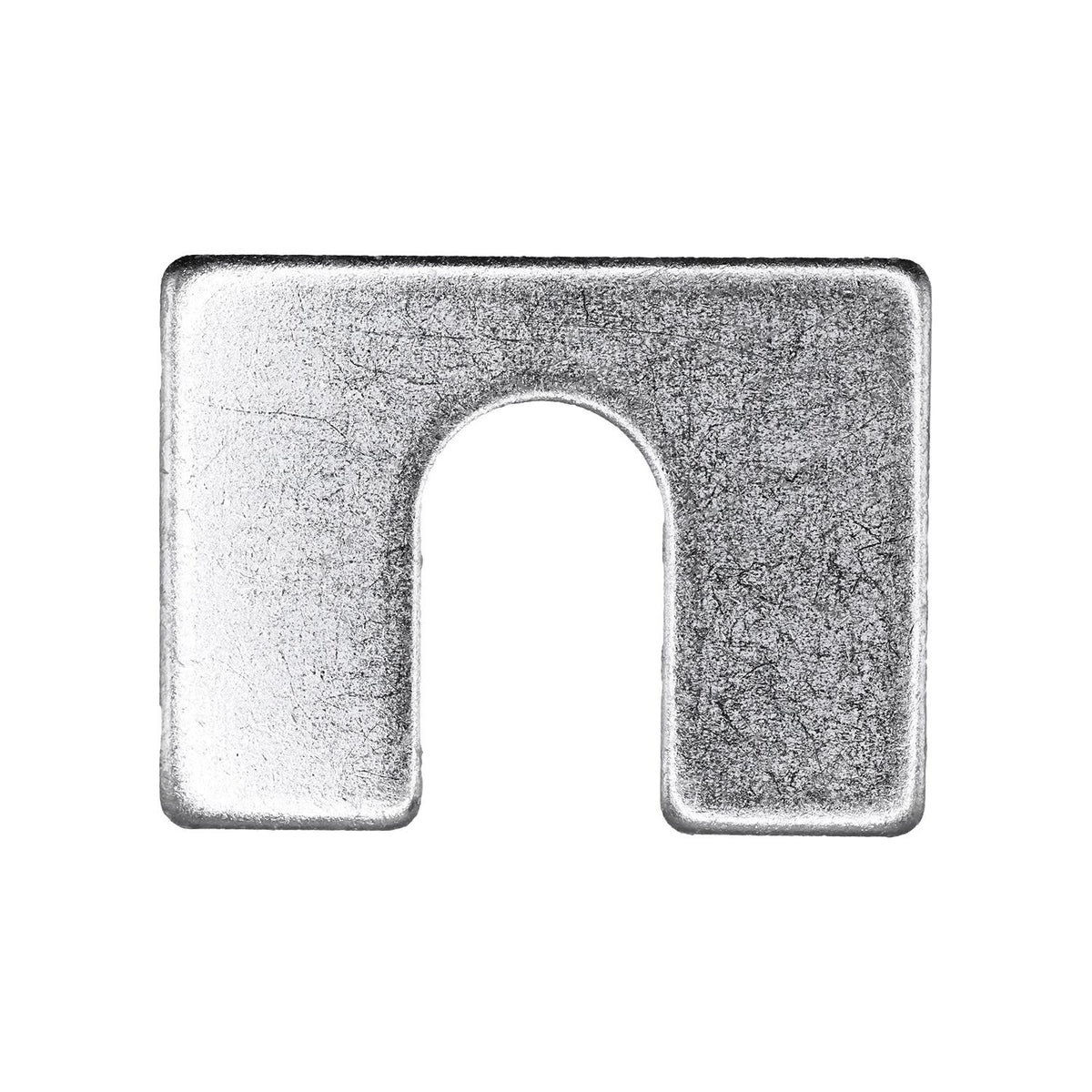 2"x1/2"x1/8" Shim with Slot, 1/8" Thick, Zinc
