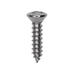 #4x1/2" Phillips Oval Head Tapping Screw, Type A/AB, Chrome
