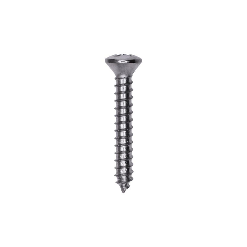 #4x3/4" Phillips Oval Head Tapping Screw, Type A/AB, Chrome