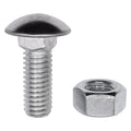 7/16"-14x1-1/4" Round Head Stainless Steel Capped Bumper Bolts with Hex Nuts, Zinc