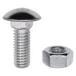 7/16"-14x1-1/4" Round Head Stainless Steel Capped Bumper Bolts with Hex Nuts, Zinc