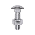 7/16"-14x1-1/2" Round Head Stainless Steel Capped Bumper Bolts with Hex Nuts, Zinc