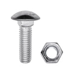 7/16"-14x1-1/2" Round Head Stainless Steel Capped Bumper Bolts with Hex Nuts, Zinc