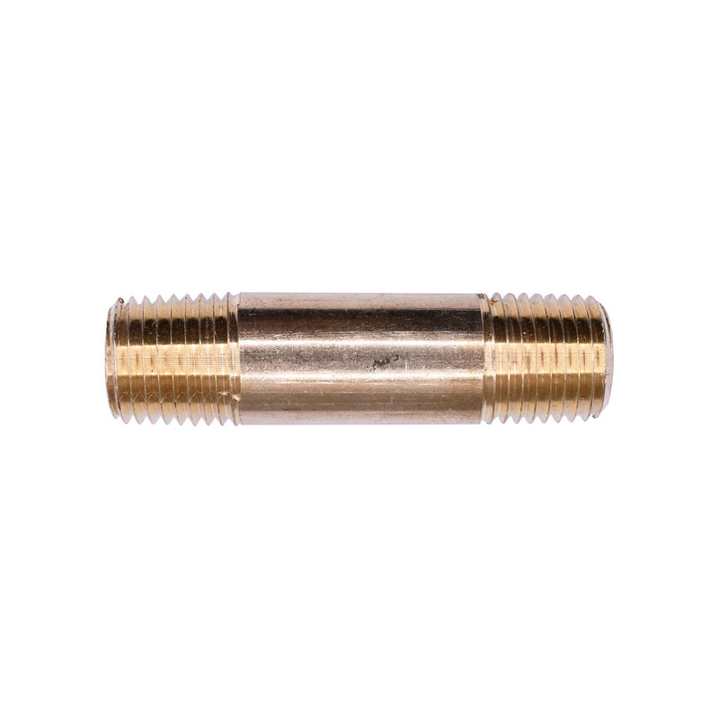 1/4" NPTx2" Brass Long Nipple Threads