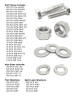 Inch 18-8 Stainless Hex Cap Screws, Hex Nuts, Flat & Lock Washers - 2011 PCS