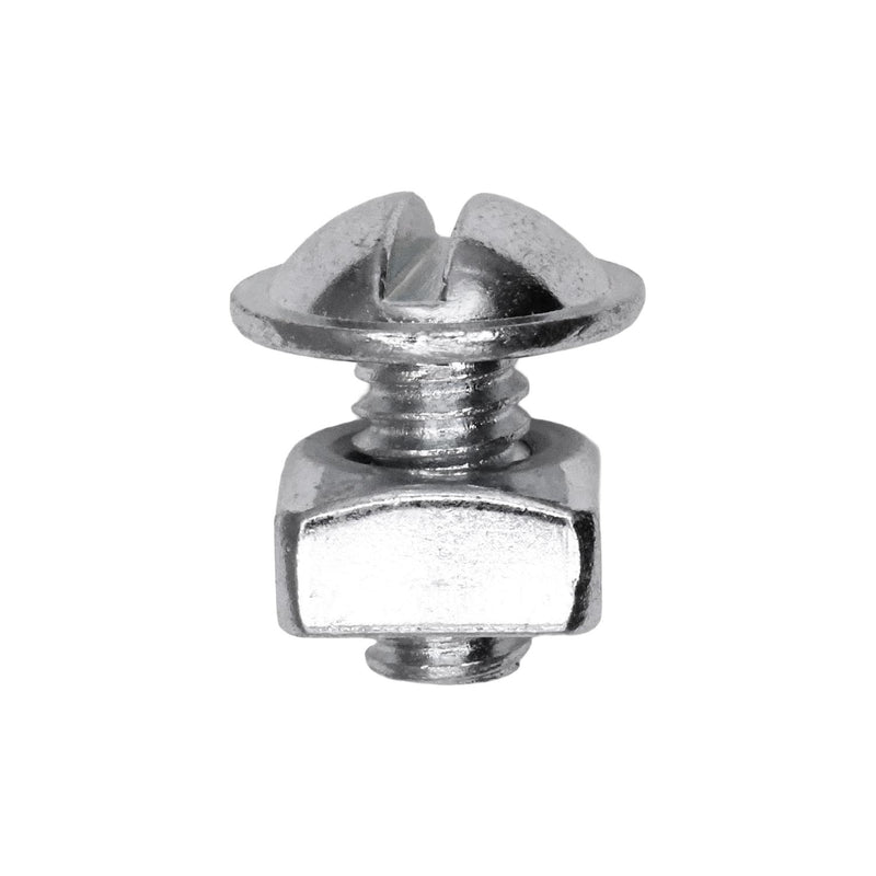 1/4"-20x1/2" Slotted Truss Head Round Washer License Plate Bolt And Nut, 9/16" Washer, Zinc