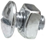 1/4"-20x1/2" Slotted Truss Head License Plate Bolt And Nut, Zinc