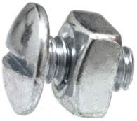 1/4"-20x1/2" Slotted Truss Head License Plate Bolt And Nut, Zinc