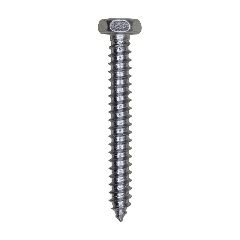 #10x1-1/2" Indented Hex Head Tapping Screw, Type A/AB, Zinc Chromate