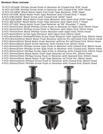 Nylon Screw and Drive Pin Push Type Retainer Assortment - 165 PCS