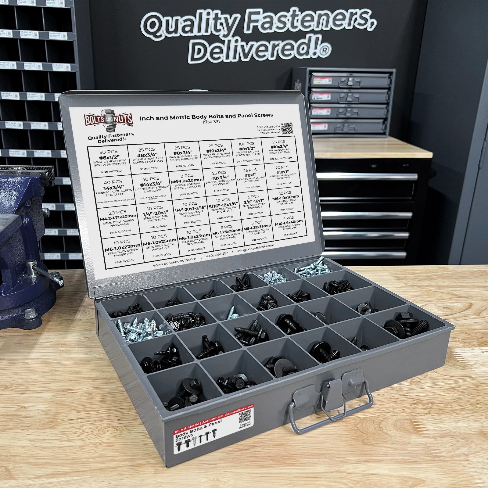 Inch and Metric Body Bolts and Panel Screws Assortment - 575 PCS
