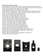 Inch Speed Nuts & U-Nuts Assortment - 457 PCS